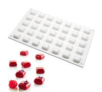 Chocolat Moulds - Moule Silicone 3D DIY pour Jelly, Pudding, Dessert et Bonbons, 35 Trous Forme Carrée, Blanc