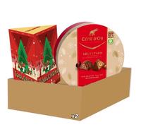 TOBLERONE - Chocolat Noel - 1 Mini Boîte Cadeau Assortiment Toblerone, 1 Assortiment Chocolat Séléction Côte D'or (585g)