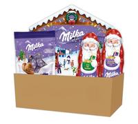 Chocolat Noël - Milka Calendrier de l’Avent Magic Mix 147g, Père Noël Lait 90g et Noisette 95g, Bonbons Lait 86g