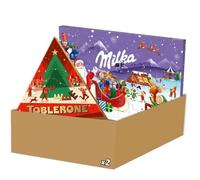 Chocolat Noel - Milka, Toblerone - 2 Calendriers de l'Avent Chocolat au Lait (400g)