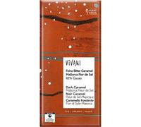 CHOCOLAT NOIR AVEC CUBES DE CARAMEL ET SEL DE MER MALAIRE80 g - VIVANI