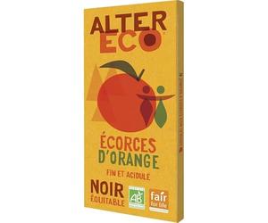 Chocolat Noir Écorces d'Orange Bio 100g - Certifié Biologique - ALTER ECO, Une Pause Douceur et Santé Pour Votre Bien-être Nutritionnel ! - Le Lot De 4