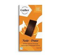 Chocolat Noir Galler 70% Cacao et Oranges 80g - Saveur fruitée intense - Tablette de Chocolat Artisanal - Epicerie Fine Belgique - Le Lot De 4