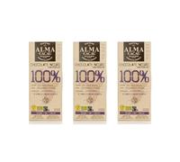 Chocolat Origines 100% de Cacao - Lot de 3 tablettes de 100g - Produit végétalien écologique et paléo - Originaire du Ghana - Sans sucre de canne ni huile de palme - Produit riche en nutriments