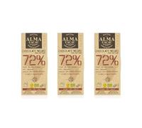 Chocolat Origines 72% de Cacao - Lot de 3 tablettes de 100g - Produit végétalien écologique et paléo - Originaire du Ghana - Sans sucre de canne ni huile de palme - Produit riche en nutriments