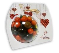 CHOCOLAT SAINT VALENTIN - BALLOTIN BOULE 8CM CHOCOLAT SAINT VALENTIN - BALLOTIN DE CHOCOLAT - BISCUIT - GOURMANDISES SAINT - CHOCOLAT DE NOEL 135G