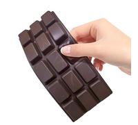 Chocolate Bar - Stress Toy Realistic Food Squeeze Sensory Fidget | Soft Cuttable Squishy Relaxation Gadget with Detailed Candy Design for Kids, Teens, Adults, Office, Classroom
