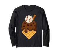 Chocolate Dripping Ice Cream Baseball Home Plate Sports Manche Longue