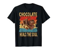 Chocolate Heals The Soul Funny Chocolate Lovers Retro T-Shirt