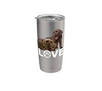 Chocolate Lab Dog Love Labrador retriever Lover Marron Gobelet isotherme en acier inoxydable double paroi