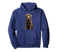 Chocolate Lab Labrador Retriever pour Chien Sweat à Capuche, Unisexe pour Adultes, Bleu Marine, L