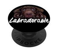 Chocolate Lab Labradorable Chiot Labrador retriever PopSockets PopGrip Adhésif