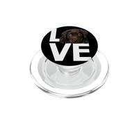 Chocolate Lab Love Labrador Retriever Lover Puppy Love Marron PopSockets PopGrip pour MagSafe
