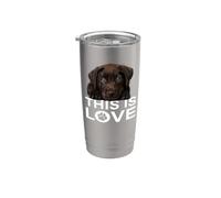Chocolate Lab This Is Love Chien Chiot Labrador Retriever Love Gobelet isotherme en acier inoxydable double paroi