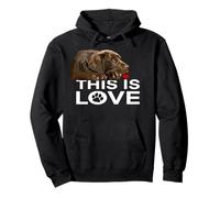 Chocolate Lab This is Love Dog Labrador Retriever Marron Sweat à Capuche