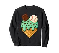 Chocolate Mint Ice Cream Dripping Baseball Home Plate Sports Sweatshirt
