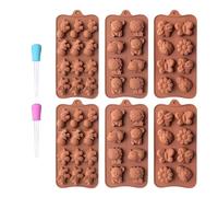 Chocolate Mold | 6 Pieces Non Stick Easy Release | Jelly Candies Molds | For Fudge Jelly Pastry Ice Soap Snacks Gummies Cupcake