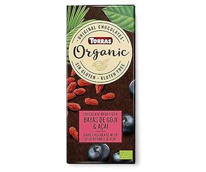 CHOCOLATE NEGRO CON BAYAS GOJI Y AÇAI ECO TORRAS