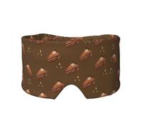 Chocolate Squares Cake Masque de sommeil réglable et cache-oreilles, bandeau unisexe pour dormir sur le côté (68,1 x 10,9 cm), couverture confortable pour l'intérieur et l'extérieur, le voyage, le
