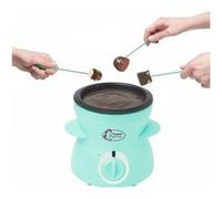 Bestron Appareil à fondue au chocolat pour 2 personnes, Mini set à fondue au chocolat, Inclut 10 piques, 10 fourchettes et 1 spatule, 25 Watts, Couleur: Vert