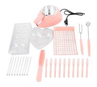 DAM Chocolatière électrique avec de multiples accessoires, fait fondre du chocolat sans eau. Casserole 250 ml. 19x8x14 cm. Rose