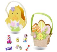 Chocolats de Pâques | 2 Paniers garnis de 20 petits Chocolats : Kinder Schokobons, Milka,Oeufs et moulages | Pour des fêtes de Pâques réussies