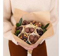 CHOCOLATS LOUIS - Petit Bouquet de Chocolat à Offrir 285 g (7 Paniers) - Chocolats Artisanaux Noir et Lait Fabriqués en France, Rochers, Pralinés, Mendiants - Cadeau Anniversaire - Taille Grand