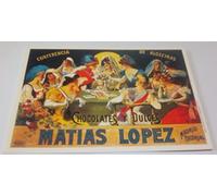 Chocolats Matias Lopez - Pub Retro - 10x15cm - CARTE POSTALE