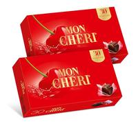 Chocolats MonChéri - 2x 315g (60 pièces) - Chocolat noir à la liqueur de cerise - Bonbon pour adultes - Pour un anniversaire, Noël ou simplement pour le plaisir de grignoter