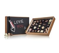 Chocoliscious avec tableau noir - amour | Idée-cadeau à offrir | Garçon | Fille | Enfant | Homme | Femme | Papa | Maman | Noël | Pâques | Anniversaire | Saint-Valentin | Fête des mères