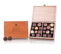 CHOCOLISSIMO - 20 chocolats de luxe | dans un coffret en bois avec gravure | Idées cadeaux personnalisées | Cadeaux d'entreprise | Cadeau | Chocolats spéciaux | à graver avec un message personnel