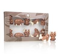 CHOCOLISSIMO - Animaux en Chocolat - Zoo, Éléphant, Singe Figurines en Chocolat Belge - Cadeau Anniversaire Enfant, Garçon, Fille - Idée Cadeau Noël, Pâques - Décoration Gâteau Comestible