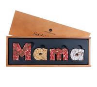 CHOCOLISSIMO - Cadeau Maman - Bonbons pour la Fête des Mères - Chocolats à Offrir - Lettres en Chocolat au Lait dans une Boîte en Bois - Chocolat Belge - Idée Cadeau Anniversaire Maman