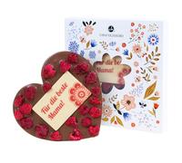 CHOCOLISSIMO - Cadeau Maman - Fête des Mères Bonbons - Cadeau chocolat pour maman - Cœur en chocolat avec framboises - Idée cadeau anniversaire, fête, Noël pour maman, belle-mère