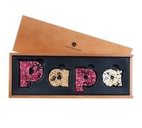 CHOCOLISSIMO - Cadeau Papa - Chocolats à Offrir pour la Fête des Pères, Anniversaire, Noël - Lettres en Chocolat Noir dans une Boîte en Bois, Cadeau Anniversaire Homme Original - Chocolat Belge