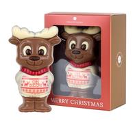 CHOCOLISSIMO - Chocolat Noël - Figurine en Chocolat Renne avec Pull Blanc - Chocolat Cadeau Noël - Chocolat Belge - Idée Cadeau Enfant, Fille, Garçon, Homme, Femme, Amie