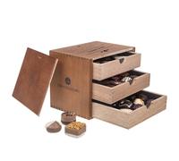 CHOCOLISSIMO - Chocolats à Offrir - Cadeau de Remerciement en Chocolat dans Boîte en Bois - 30 Pralines Fins avec Alcool - Idée Cadeau Anniversaire, Saint Valentin pour Femme, Homme, Papa, Maman