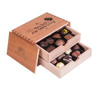 CHOCOLISSIMO - Chocolats à Offrir - Coffret cadeau gourmand de 20 Pralines - Idée Cadeau Anniversaire, chocolat anniversaire original, chocolat pour adulte, avec Message "Alles Gute zum Geburtstag"