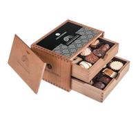 CHOCOLISSIMO Coffret Chocolat - 20 Pralines sans Alcool dans un Coffret en Bois - Idée Cadeau Noël, Enfants, Anniversaire, Maman, Homme, Femme - Coffret Gourmand - Chocolaterie