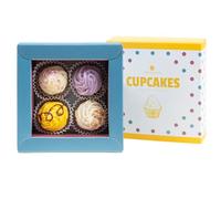 CHOCOLISSIMO - Coffret Pralines Cupcakes - 4 Chocolats Artisanaux en Forme de Cupcake - Idée Cadeau Fête des Mères & Fête des Pères - Chocolat Original pour Femme ou Homme, pralines fête amoureuse