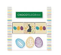 Chocotélégramme « Joyeuses Pâques » Lapin et Oeufs Message de Pâques en chocolat | Chocolat customisé