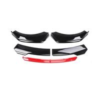 Chocs Corps Pelles Garde pour Jaguar F-Type Pare-Chocs Avant Voiture Inférieur Spolier Lèvre Menton Diffuseur Séparateur Air Dam Kit Protecteur Garde Couvre(Noir Rouge)