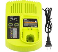 Choerinton Chargeur rapide 18 V P117 compatible Ryobi 12 V-18 V One+ Batterie Lithium-Ion/NiCad/NiMh P103 P104 P105 P107 P109 P190 P191 P122, etc. Outils électriques (outil uniquement)