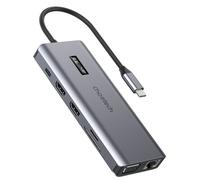 Choetech Multifunction Hub With Display 12In1 Usb-C To Usb-C / Usb-A / Hdmi / Vga / Aux / Sd / Tf Grey (Hub-M26)
