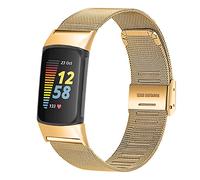 Chofit Bracelet de rechange compatible avec les bracelets Fitbit Charge 6/Charge 5, bracelets de remplacement en tissu métallique en acier inoxydable pour le traqueur d'activité Charge 5