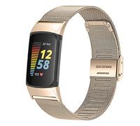 Chofit Bracelet de rechange compatible avec les bracelets Fitbit Charge 6/Charge 5, bracelets de remplacement en tissu métallique en acier inoxydable pour le traqueur d'activité Charge 5