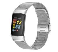 Chofit Bracelet de rechange compatible avec les bracelets Fitbit Charge 6/Charge 5, bracelets de remplacement en tissu métallique en acier inoxydable pour le traqueur d'activité Charge 5