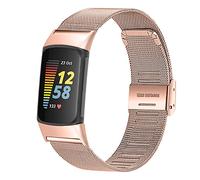 Chofit Bracelet de rechange compatible avec les bracelets Fitbit Charge 6/Charge 5, bracelets de remplacement en tissu métallique en acier inoxydable pour le traqueur d'activité Charge 5