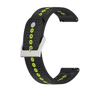 Chofit Bracelet de rechange en silicone compatible avec Suunto 5 Peak - 22 mm - Avec trous colorés - Accessoires pour montre connectée Suunto 5 Peak, Noir/vert citron, talla única, Réglable