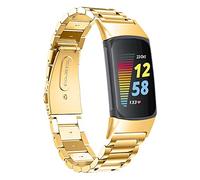 Chofit Bracelets compatibles avec Fitbit Charge 6/Charge 5, bracelets de rechange en acier inoxydable pour traqueur d'activité Charge 5 (doré)